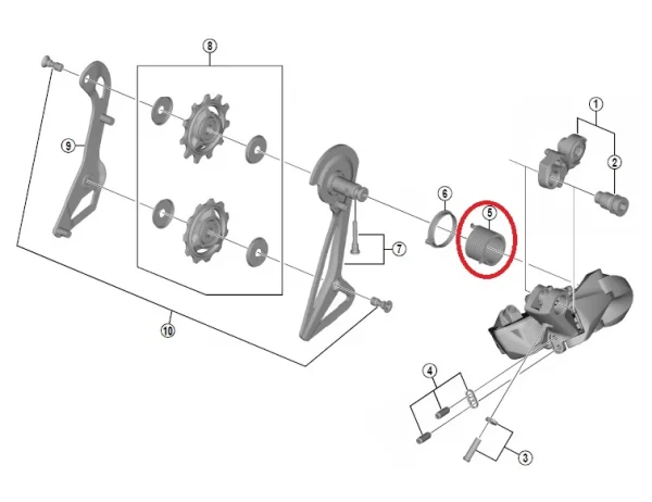 Shimano XTR RD-M9050/Ultegra RD-R8050/Dura Ace RD-R9150/GRX RD-RX817/RD-RX815 Schaltwerk Spannfeder 1