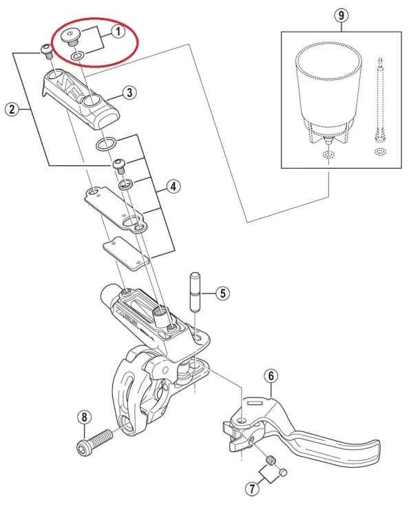 Shimano Zee/SLX/Deore Entlüftungsschraube Mit O-Ring 1