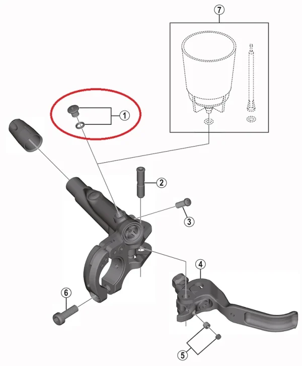 Shimano XTR/XT/SLX/Saint Entlüftungsschraube Mit O-Ring 1