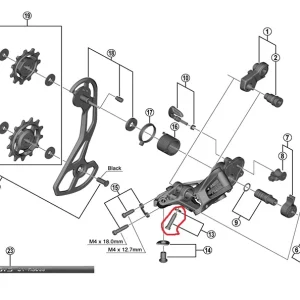 Shimano XTR RD-M9000/Ultegra RD-R8000/GRX-RX812/RX810 Schaltwerk-Innere Kabelabdeckung Mit Lasche 6