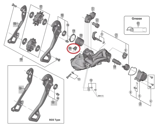 Shimano XTR RD-M9050/GRX RD-RX817 Gummi-Verschlusskappe 1