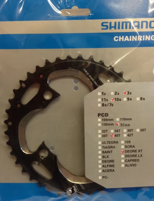 Shimano XT FC-M782 40 Zähne 3×10 Kettenblatt 1