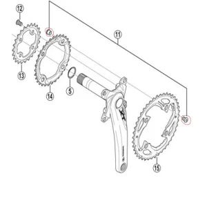 Shimano XT FC-M780 Kettenblattschraube M8x9.1mm Mit Gewindehülse 6